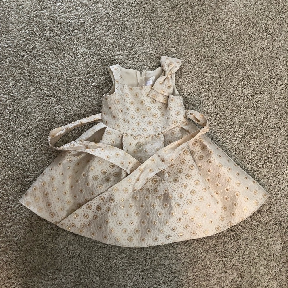 Sweet Kids gold embroidered dress in 3T